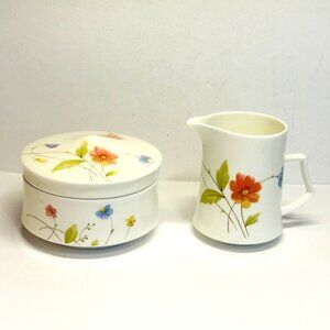 Mikasa Narumi Just Flowers Sugar Bowl Lid Creamer Bone China Medium A4-182 NIB